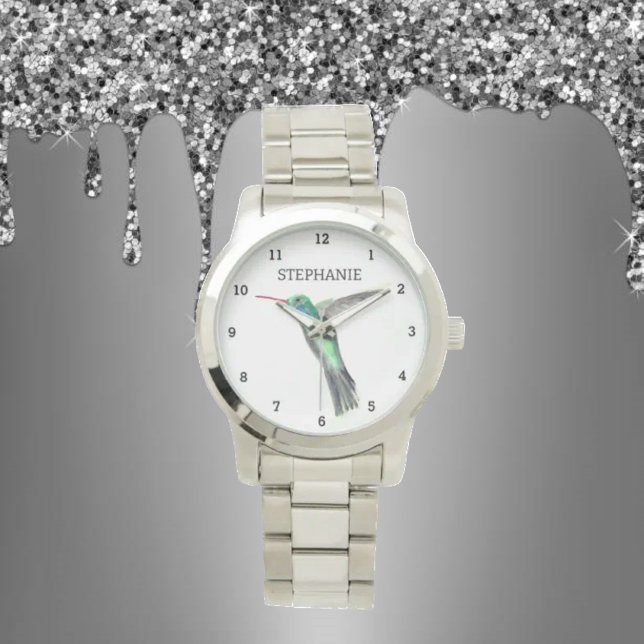 Schattigee Vogelkolibrie Bloem Colibri Natuur Horloge (Creator heeft geüpload)