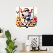 Schattigee vogelkwekerij zebra poster (Thuiskantoor)