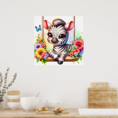 Schattigee vogelkwekerij zebra poster (Keuken)