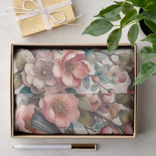 Schattigee vogelliefhebbers bloemen decoupage tissuepapier (Geschenk)