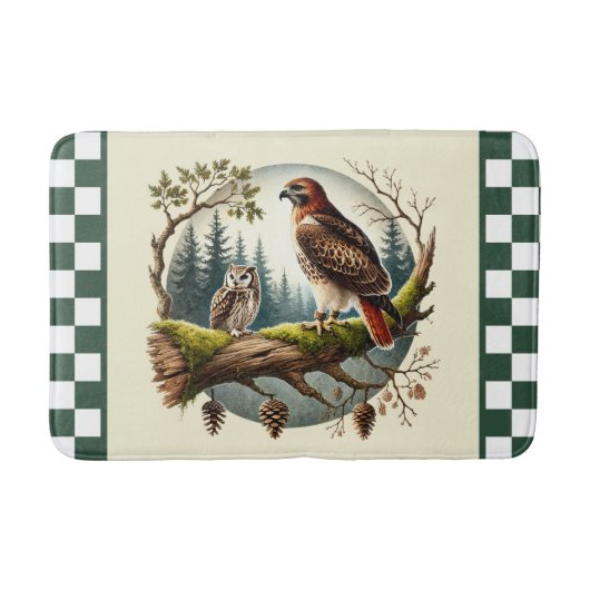 Schattigee vogelliefhebbers gecontroleerd badmat (Voorkant)