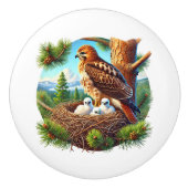 Schattigee vogelliefhebbers keramische knop (Voorkant)