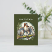 Schattigee vogelliefhebbers oehoe briefkaart (Staand voorkant)