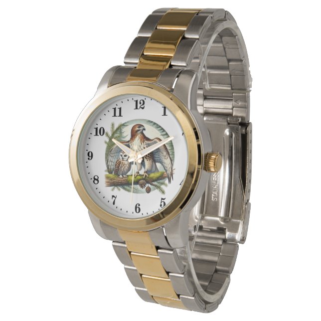 Schattigee vogelliefhebbers oehoe horloge (Gekanteld)