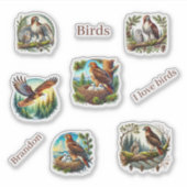 Schattigee vogelliefhebbers sticker (Voorkant)