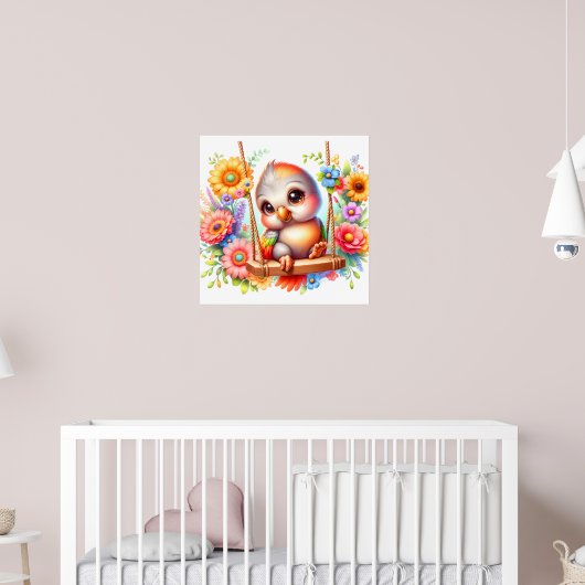 Schattigee vogelneushoornkwekerij poster (Kinderkamer 2)