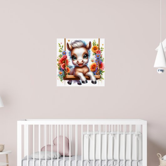 Schattigee vogelpaardenkwekerij poster (Kinderkamer 2)