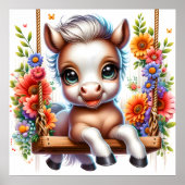 Schattigee vogelpaardenkwekerij poster (Voorkant)