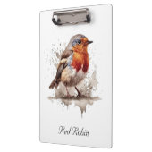 Schattigee vogelrode robin in waterverf aanpasbaar klembord (Links)