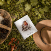 Schattigee vogelrode robin in waterverf aanpasbaar notitieboek