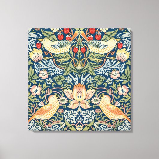 Schattigee vogels, aardbeiendief  kunst canvas afdruk (Voorkant)