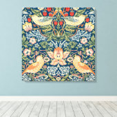 Schattigee vogels, aardbeiendief  kunst canvas afdruk (Insitu (Houten vloer))