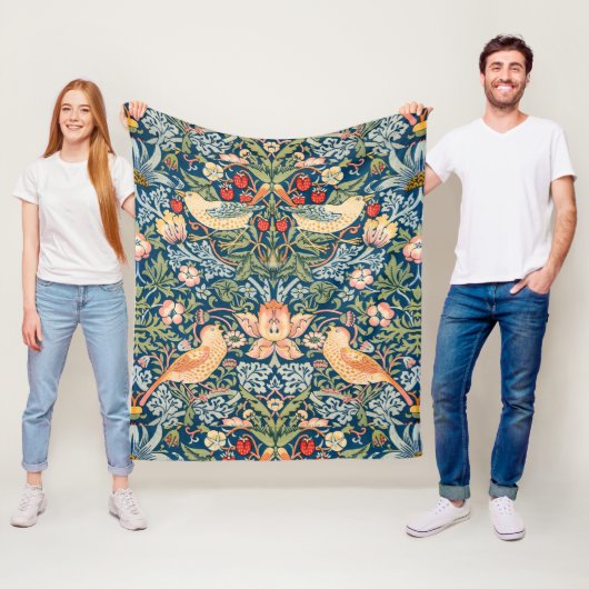 Schattigee vogels, aardbeiendief  kunst fleece deken (In situ)
