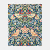 Schattigee vogels, aardbeiendief  kunst fleece deken (Voorkant)