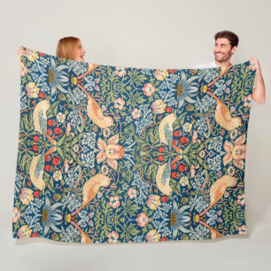 Schattigee vogels, aardbeiendief  kunst fleece deken