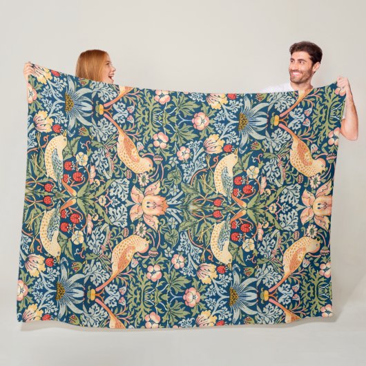Schattigee vogels, aardbeiendief kunst fleece deken (In situ)