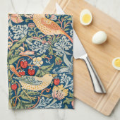 Schattigee vogels, aardbeiendief kunst theedoek (Quarter Fold)