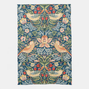 Schattigee vogels, aardbeiendief  kunst theedoek