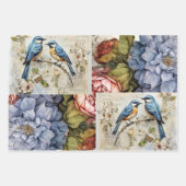 Schattigee Vogels & Bloemen  geïnspireerd Inpakpapier Vel (Voorkant 2)