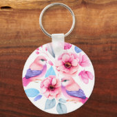 Schattigee Vogels en  Bloemen Sleutelhanger (Achterkant)