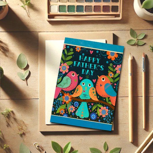 Schattigee Vogels Inspiratie voor Vaderdag Kaart