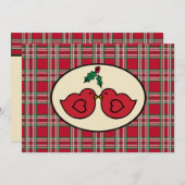 Schattigee Vogels Kerstvakantie Uitnodigingen (Voorkant / Achterkant)