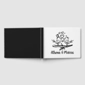 Schattigee Vogels Lovebird Zwart Wit Huwelijk Gastenboek (Volledig)