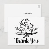 Schattigee Vogels Loverbird Zwart Wit Huwelijk Dan Briefkaart (Voorkant / Achterkant)