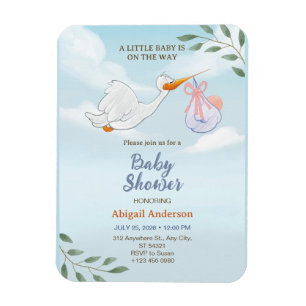 Schattigee vogels met een Baby showers uitnodiging Magneet