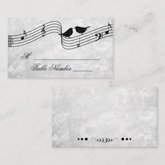Schattigee Vogels Muziek Trouwtafel Plaats Kaarten Plaatskaartje (Voorkant / Achterkant)