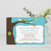 Schattigee Vogels op een Tree Baby shower Kaart (Staand voorkant)