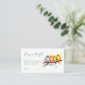 Schattigee Vogels op Tak Baby shower Luier Raffle Informatiekaartje (Staand voorkant)