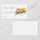 Schattigee Vogels op Tak Baby shower Luier Raffle Informatiekaartje (Voorkant / Achterkant)