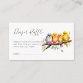 Schattigee Vogels op Tak Baby shower Luier Raffle Informatiekaartje (Voorkant)