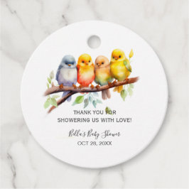 Schattigee Vogels op Tree Branch Baby shower Bedankjes Labels