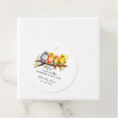 Schattigee Vogels op Tree Branch Baby shower Bedankjes Labels (In situ)