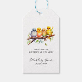 Schattigee Vogels op Tree Branch Baby shower Cadeaulabel