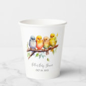 Schattigee Vogels op Tree Branch Baby shower Papieren Bekers (Voorkant)
