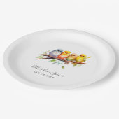 Schattigee Vogels op Tree Branch Baby shower Papieren Bordje (Gekanteld)