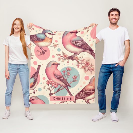 Schattigee Vogels  Schilderij Fleece Deken (In situ)