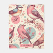 Schattigee Vogels  Schilderij Fleece Deken (Voorkant)