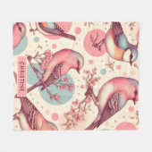 Schattigee Vogels  Schilderij Fleece Deken (Voorkant (Horizontaal))