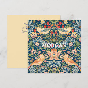 Schattigee Vogels, Strawberry Thief Art, Naam & Be Kaart