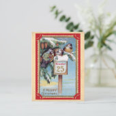 Schattigee  vogels vrolijk kerstfeest briefkaart (Staand voorkant)