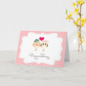 Schattigee Vogels Wedding Gefeliciteerd Kaart (Gele Bloem)