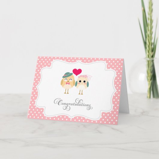 Schattigee Vogels Wedding Gefeliciteerd Kaart (Voorkant)