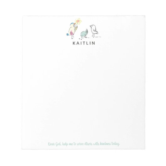 Schattigee vogeltjes help me om te dienen notitieblok (Voorkant)