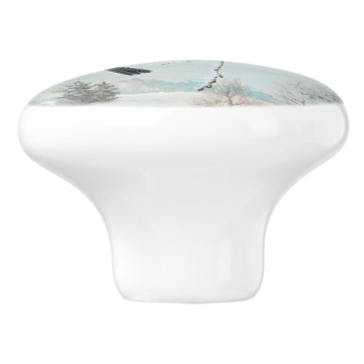 Schattigee vogeltjes van Matti Karppanen, Birds Ar Keramische Knop (Zijkant)