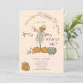 Schattigee  vogelverschrikker Halloween bash Verja Kaart (Staand voorkant)