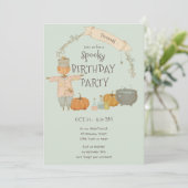 Schattigee  vogelverschrikker Halloween bash Verja Kaart (Staand voorkant)